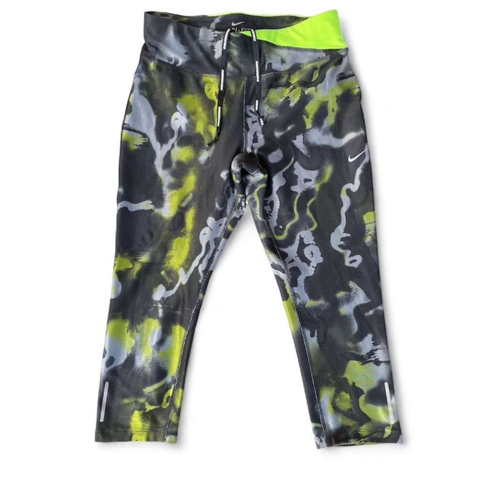 Women's Nike Neon Dye Running Leggings w Rear Zip Pocket XS